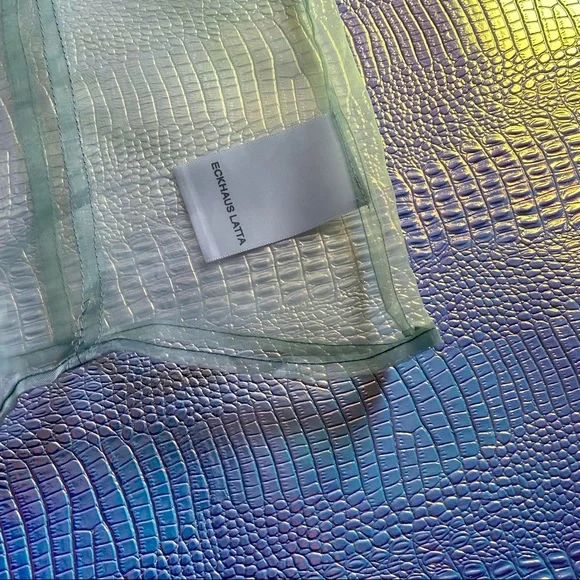 🌈 SOLD 🌈 ECKHAUS LATTA float blouse in liquid blue Japanese organza sheer mesh - Picture 14 of 16